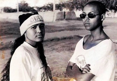 A rapper Andreia, integrante do Conceito Feminino, e a ativista e produtora Pandora Da Luz.